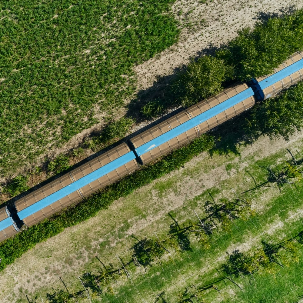 Train on the countryside